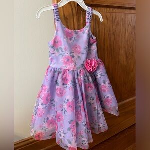 Jessica Simpson 3T Purple Pink Floral Dress, Easter Dress, Pet Free Home